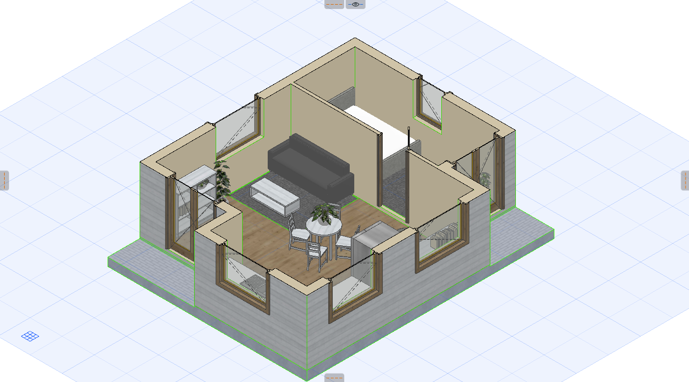 Architectural BIM model used as the basis for a building energy model