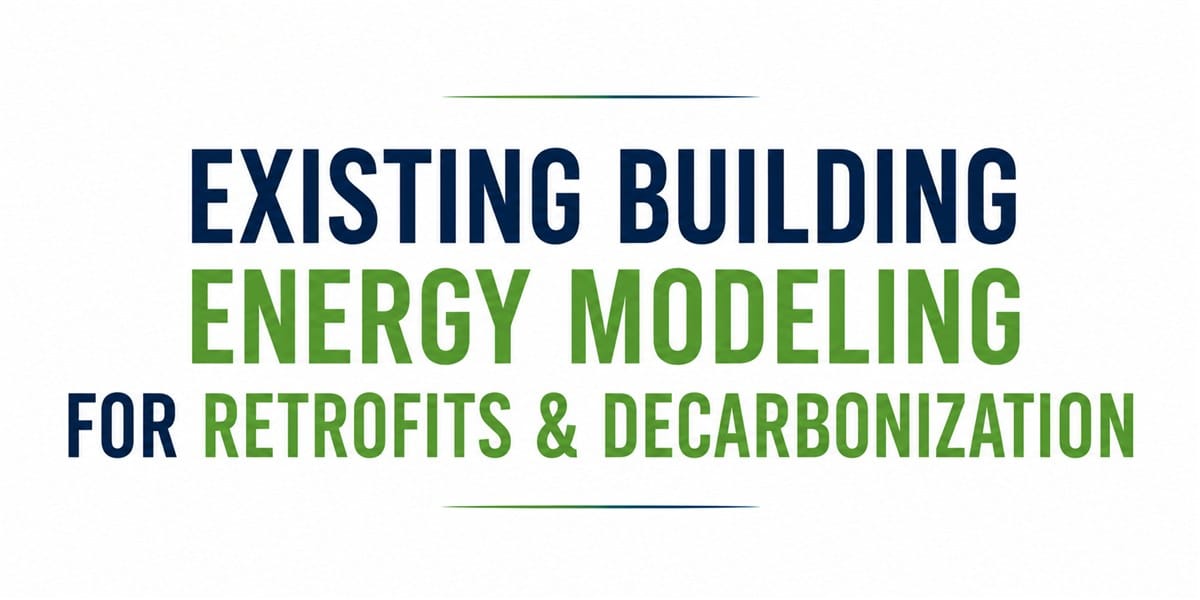Existing Building Energy Modeling for Retrofits and Decarbonization