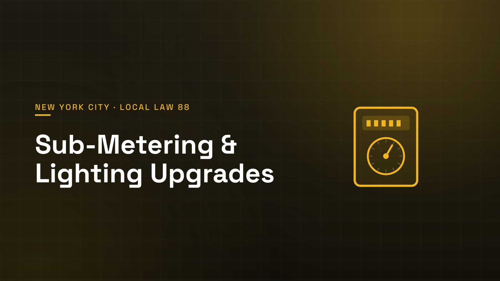 Electric sub-meter — NYC Local Law 88 sub-metering