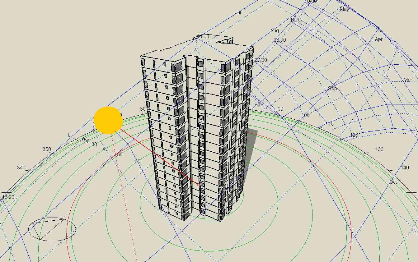 Residential tower sun-path study